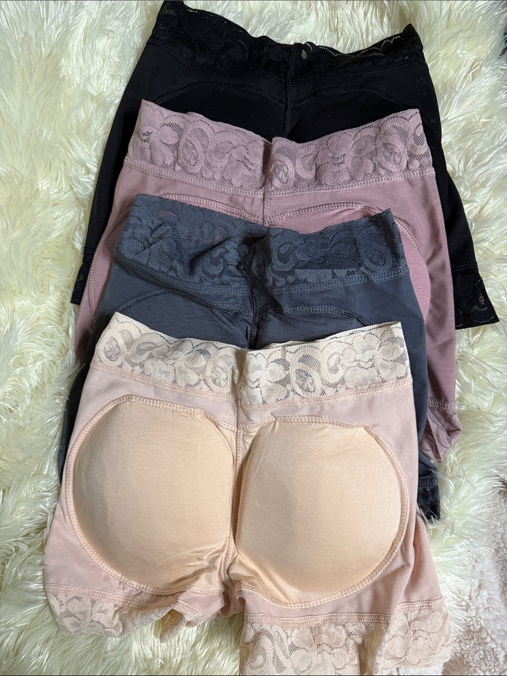 Lace Trim Padded Shaping Shorts - Set of 4